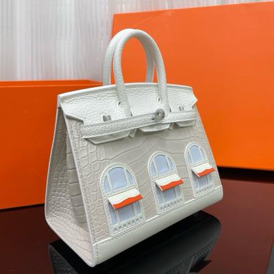 wholesale quality hermes faubourg birkin snow alligator